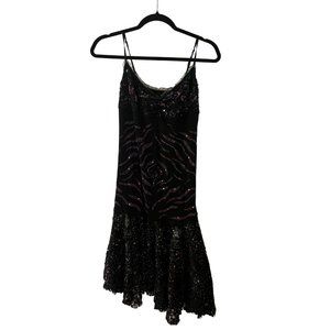 y2k Marciano mini dress - fairy grunge aesthetic - black & purple beads - Size L